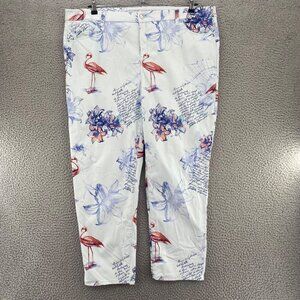 Chicos Jeans Womens 4 US 20R White Blue So Slimming Bon Voyage Girlfriend Ankle*